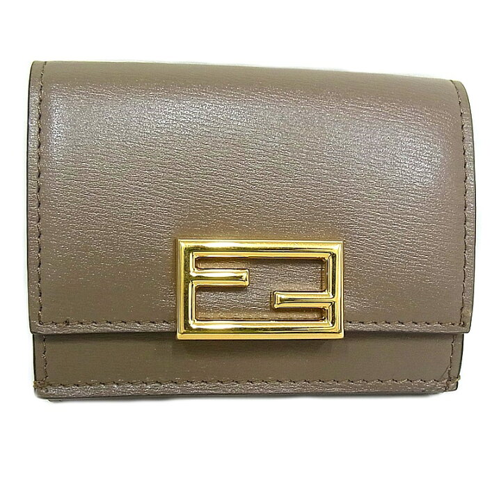 楽天市場】フェンディ FENDI 3つ折り財布 レザーブラウン系 ゴールド  