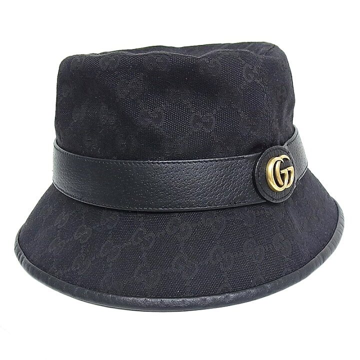 楽天市場】グッチ GUCCI メンズ 帽子ハット ブラック GGキャンバス 