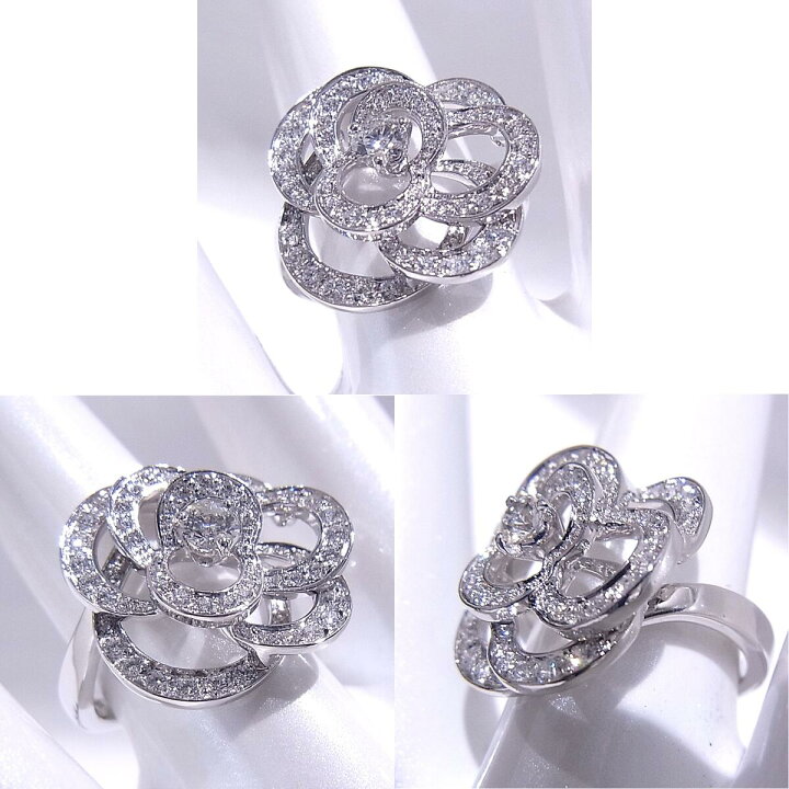 シャネル CHANEL カメリアコレクション ダイヤリング 750PG 750  