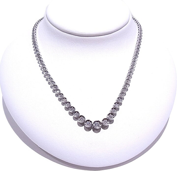 楽天市場】テニスネックレス Pt850 プラチナダイヤモンド 3.00ct【美品 
