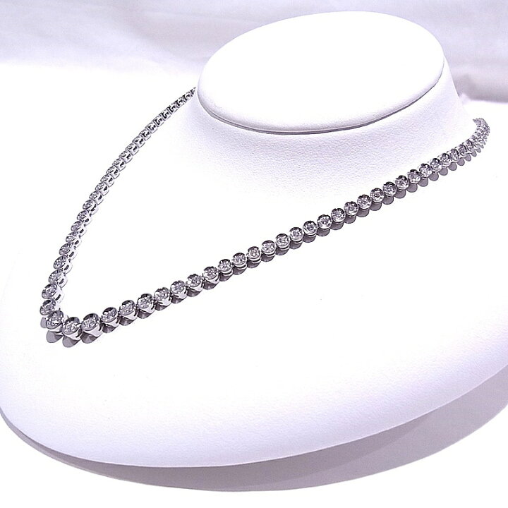 楽天市場】テニスネックレス Pt850 プラチナダイヤモンド 3.00ct【美品 