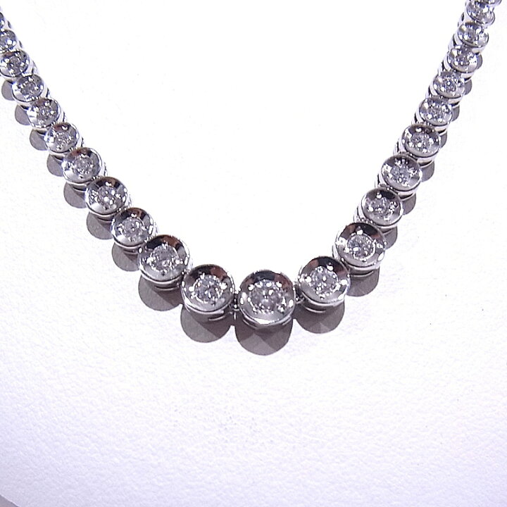 楽天市場】テニスネックレス Pt850 プラチナダイヤモンド 3.00ct【美品 