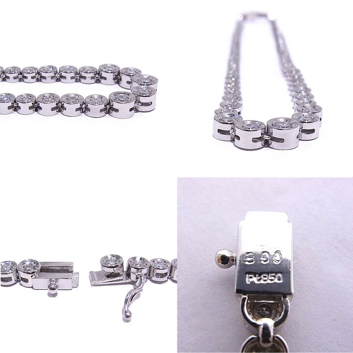 楽天市場】テニスネックレス Pt850 プラチナダイヤモンド 3.00ct【美品 