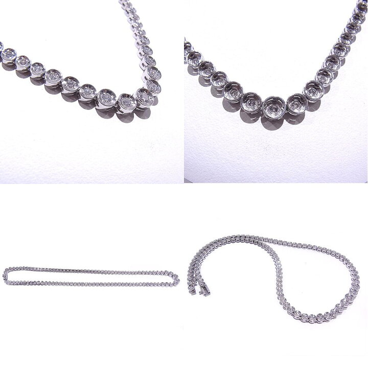 楽天市場】テニスネックレス Pt850 プラチナダイヤモンド 3.00ct【美品 