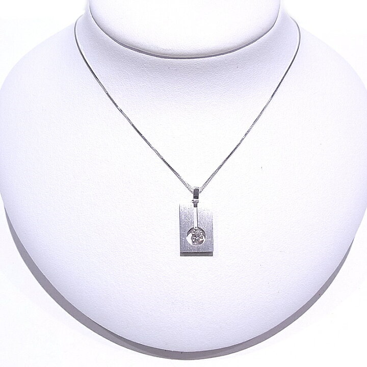 楽天市場】K14WG ホワイトゴールドネックレス ダイヤモンド 0.18ct 