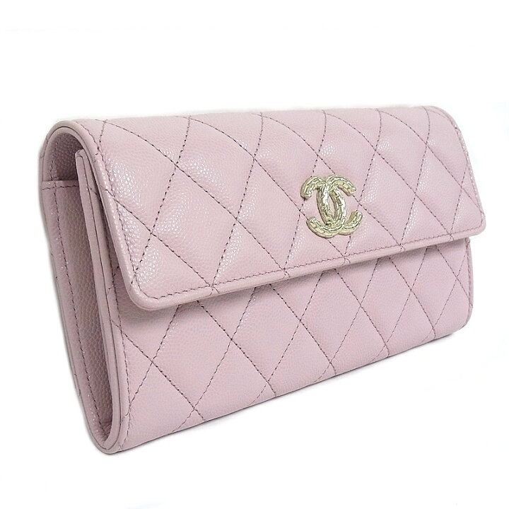 楽天市場】シャネル CHANEL ホック付き長財布キャビアスキン 