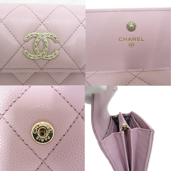 楽天市場】シャネル CHANEL ホック付き長財布キャビアスキン 
