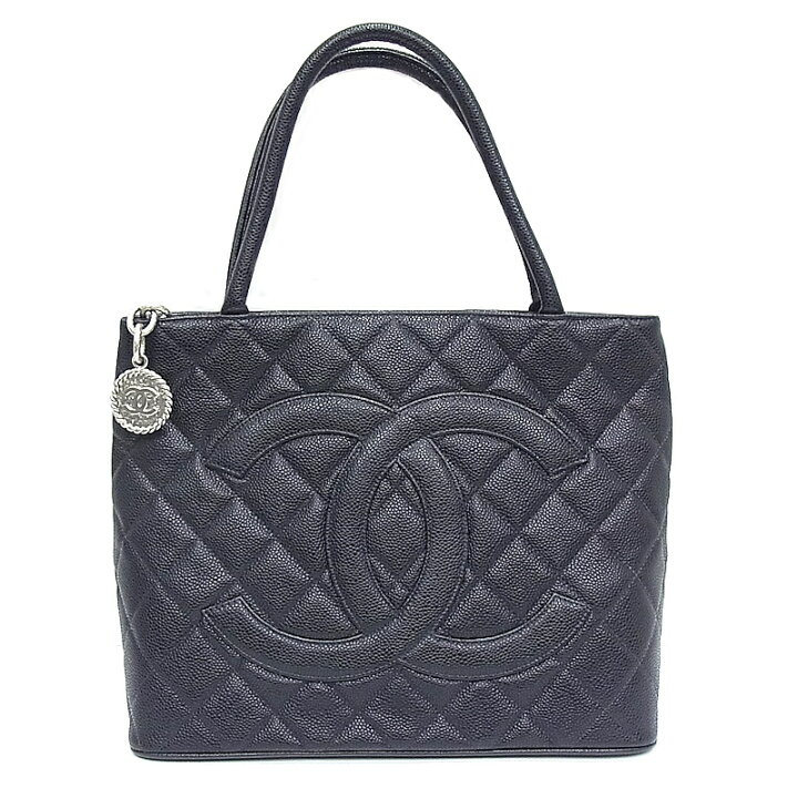 楽天市場】CHANEL シャネル 復刻トート トートバッグ 黒キャビアスキン 