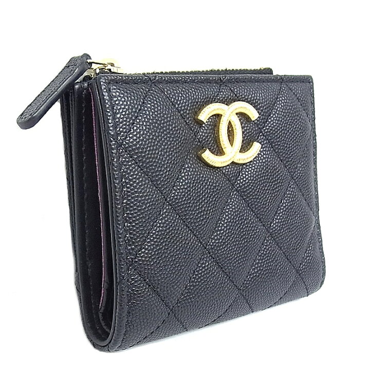 楽天市場】シャネル CHANEL 2つ折り財布 キャビアスキンAP3526 B13703  
