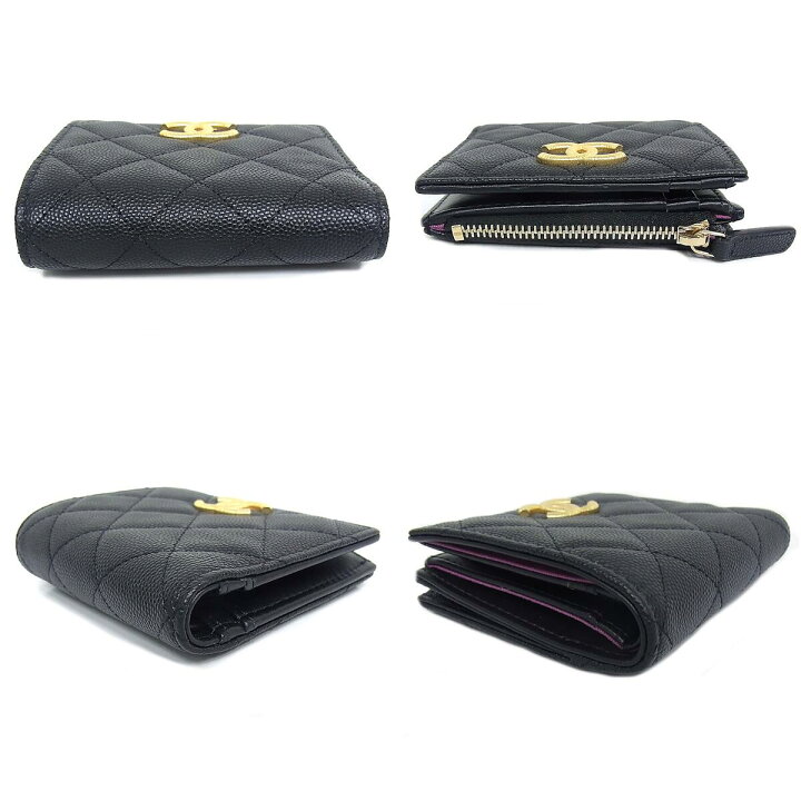 楽天市場】シャネル CHANEL 2つ折り財布 キャビアスキンAP3526 B13703  