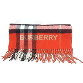 バーバリー　Burberry　カシミヤマフラー　レディース　メンズレッド×チェック柄　ノバチェック【未使用】【程度S】【極上美品】