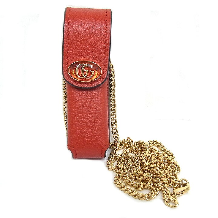 楽天市場】グッチ GUCCI リップスティックケースレザー 615998 レッド 