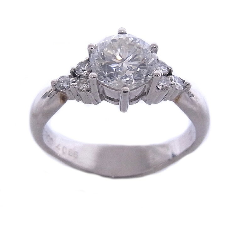 楽天市場】指輪 Pt900 プラチナ ダイヤリング中央ダイヤ0.934ct 脇 