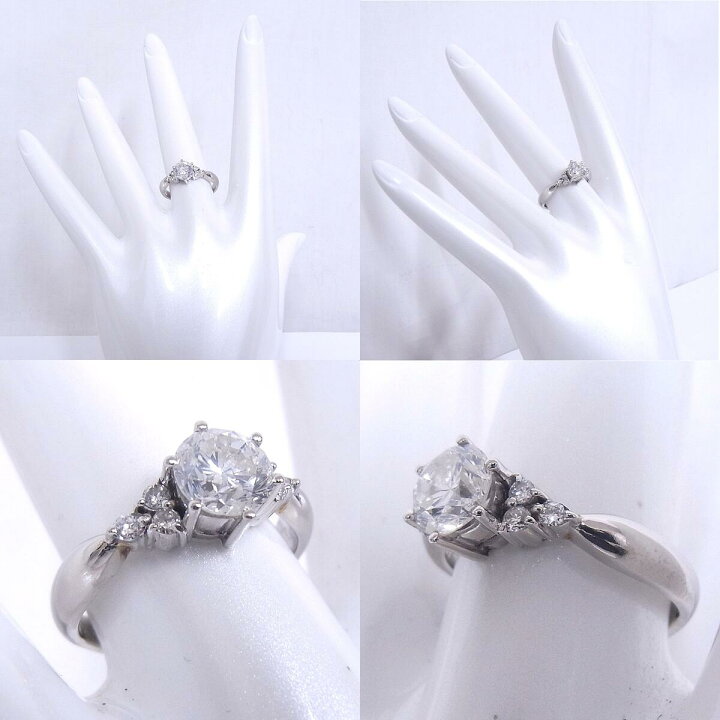 楽天市場】指輪 Pt900 プラチナ ダイヤリング中央ダイヤ0.934ct 脇 