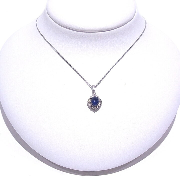 楽天市場】Pt850/900 プラチナ ネックレスダイヤ合計0.08ct サファイア 