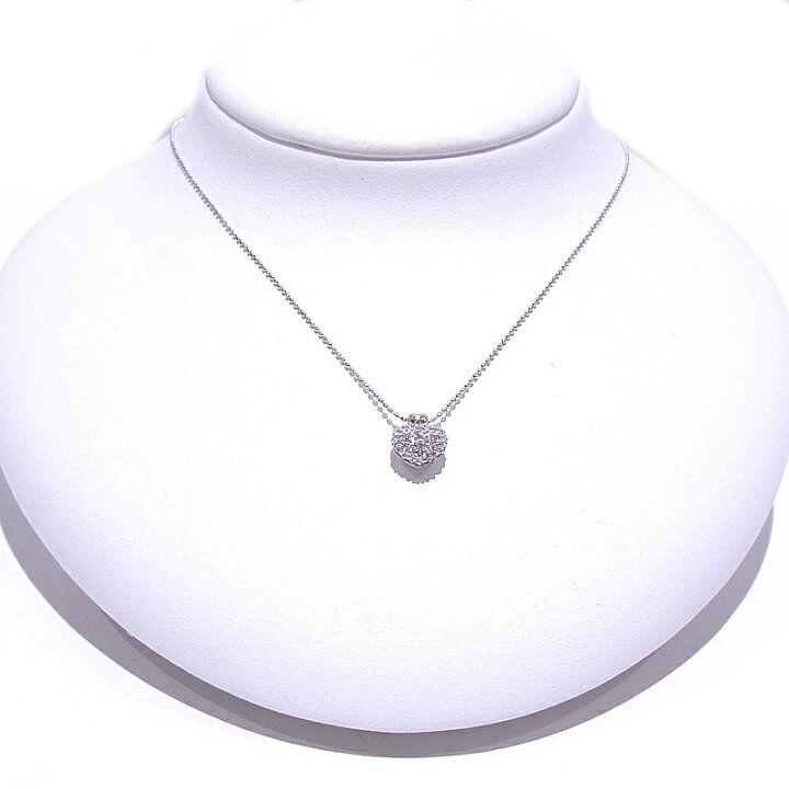 楽天市場】750 K18WG ホワイトゴールド ネックレスダイヤ0.12ct ハート 