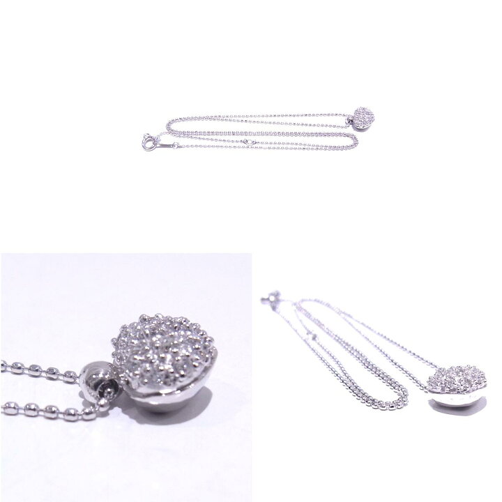 楽天市場】750 K18WG ホワイトゴールド ネックレスダイヤ0.12ct ハート 