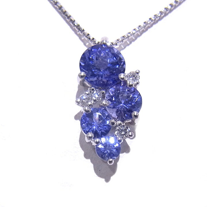 楽天市場】K18WG ホワイトゴールド ネックレスタンザナイト1.30ct 