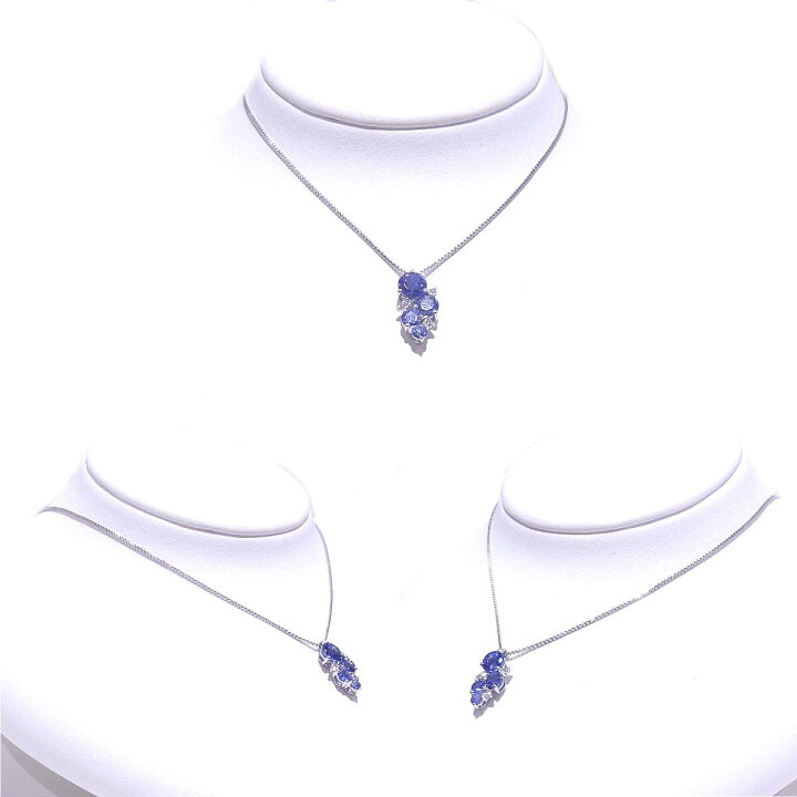 楽天市場】K18WG ホワイトゴールド ネックレスタンザナイト1.30ct 