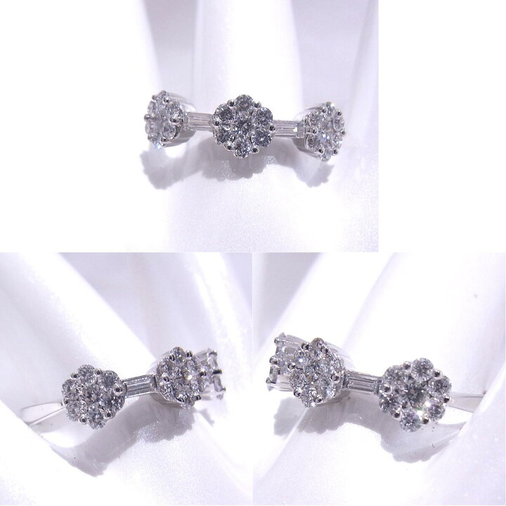 楽天市場】750 K18 WG ホワイトゴールド 指輪 ダイヤ合計0.85ct ノー 