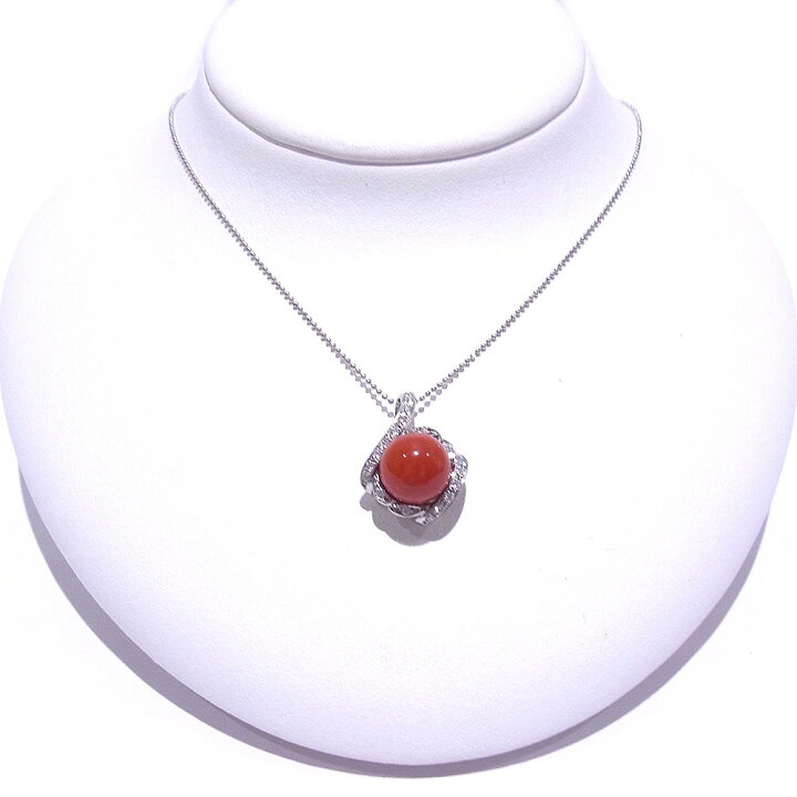 楽天市場】Pt850/900 プラチナ ネックレスダイヤモンド 0.19ct サンゴ 