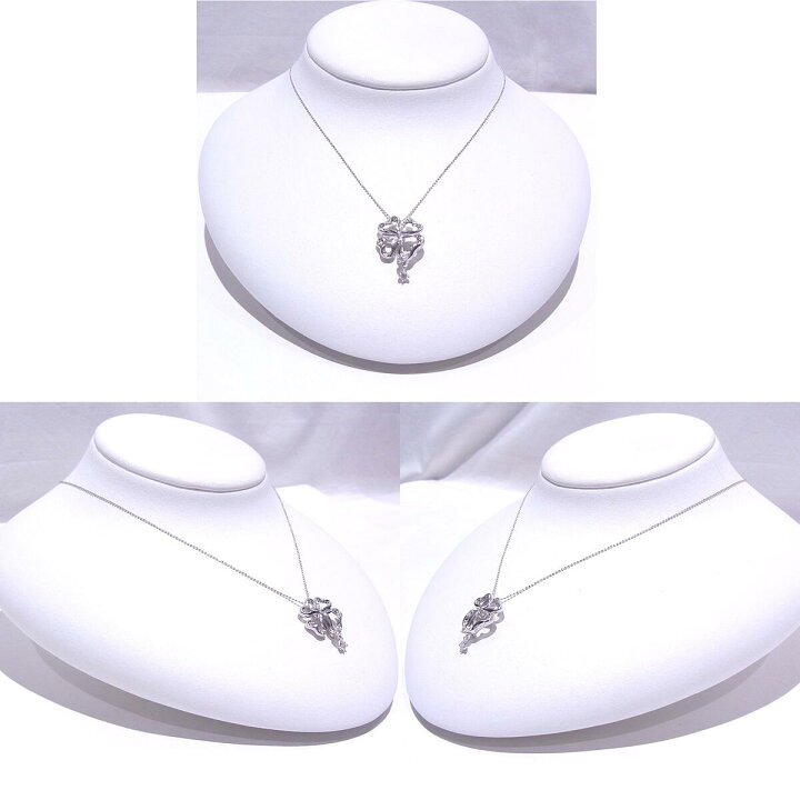 楽天市場】750 K18WG ホワイトゴールド ネックレスダイヤ0.17ct 