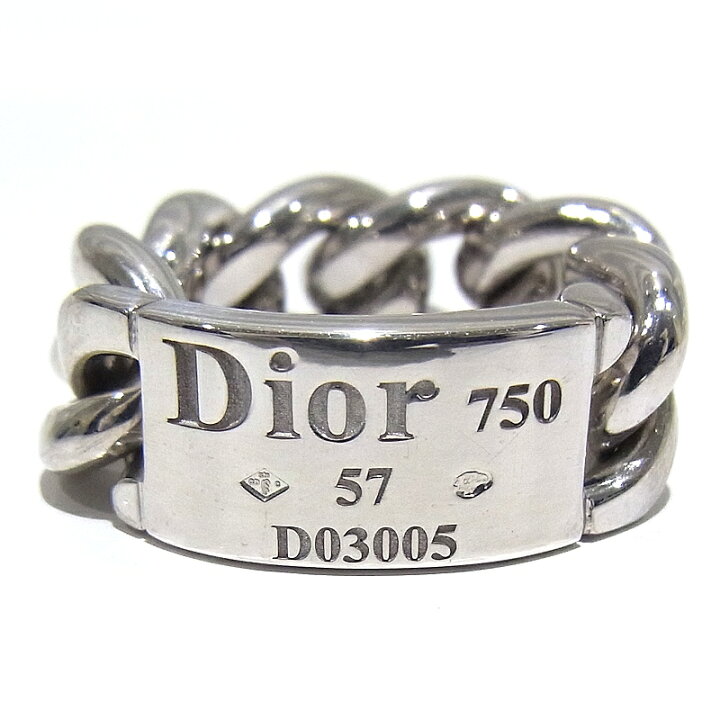 箱付・美品】ディオール Dior 750 K18WG ハート リング 9号 Dior 