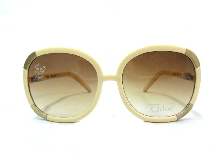 【未使用】【美品】【程度S】クロエ Chloe サングラス CL2119アイボリー プラスチックフレーム ケース付き | ヤギ質店・平塚駅前店