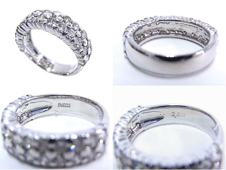 楽天市場】指輪 Pt1000 プラチナ ダイヤリング合計2.00ct 2列ダイヤ 