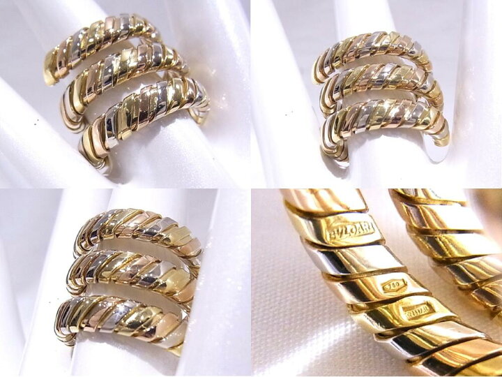 楽天市場】BVLGARI ブルガリ トゥボガスリング 3カラー 3連750YG/WG/PG 
