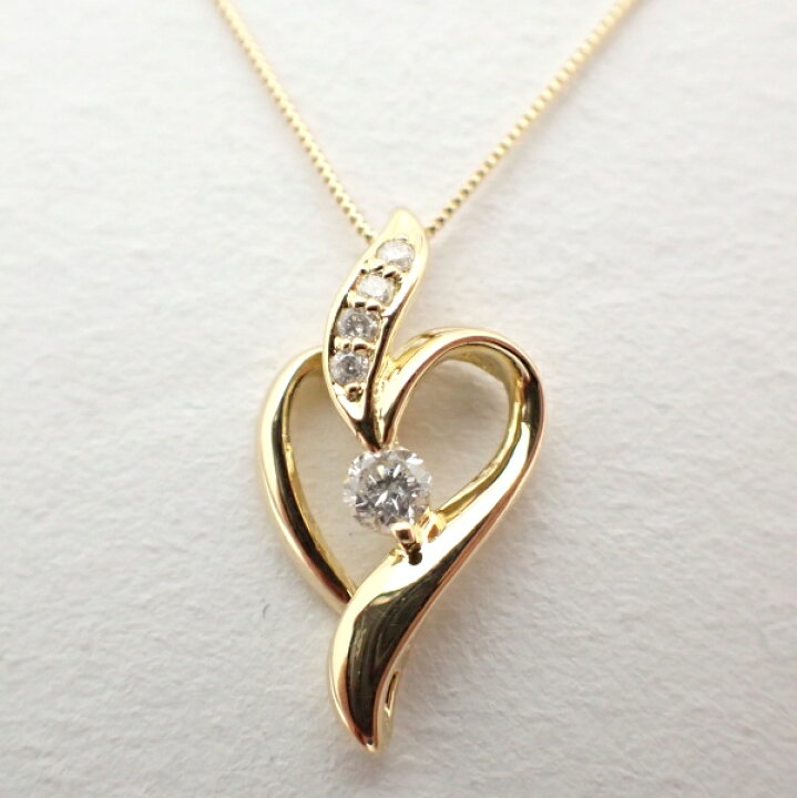 楽天市場】ネックレス K18 YG イエローゴールドダイヤモンド 0.14ct  