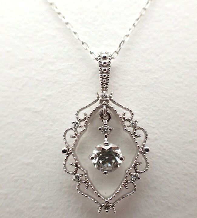 楽天市場】ネックレス K18 WG ホワイトゴールドダイヤモンド 0.32ct 
