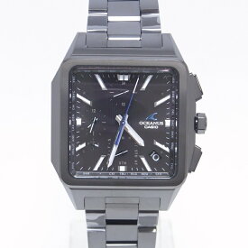 カシオ オシアナス クラシックライン 角型 OCW-T5000B-1AJF オールブラック チタン ソーラー電波 Bluetooth モバイルリンク 腕時計【未使用展示品】【程度S】