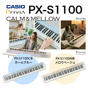 【数量限定色】カシオ 電子ピアノ PX-S1100カームブルー メロウベージュ PX-S1100CB PX-S1100MB
