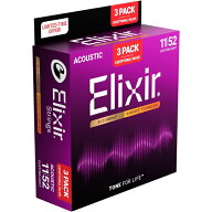 Elixir エリクサー アコースティックギター弦 3セット入り プロモーションパック NANOWEB 80/20ブロンズ …
