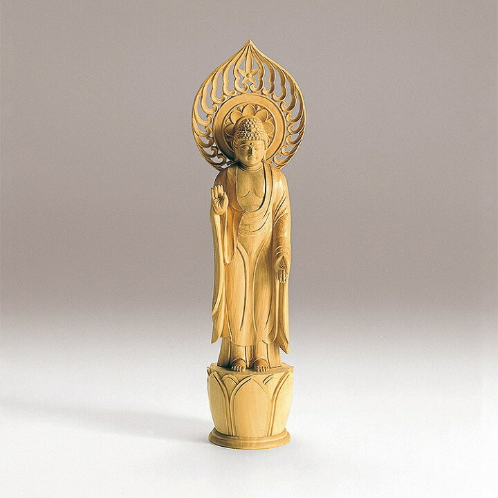 楽天市場】仏像 釈迦如来 木彫 仏像木彫 立像 5.0寸 高さ27cm 総白檀 