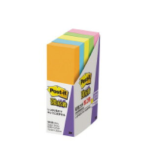 スリーエム ジャパン ポスト・イット 強粘着 75×25mm 蛍光5色 90枚×5 (500-5SSAN)