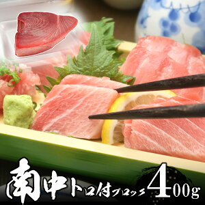 南鮪(ミナミマグロ)中トロ付き ブロック 4人前 400g 送料無料 沖縄700円加算 天然物 極上品 お歳暮 海鮮 冬ギフト 冬グルメ 贈答用 プレゼント 年末準備 年末年始配達予約可能