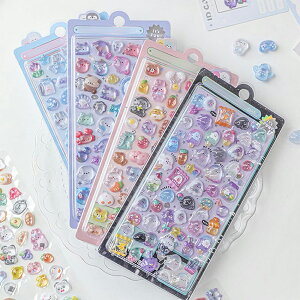 シール 可愛い ぷく ぷく 立体 泡ステッカー 3D ステッカー キラキラ デコ ぷっくり ぷくぷく DIY用 手帳用 手作り 貼り付け スマホケース 水筒 ペン 装飾用 手芸用品 ご褒美シー ル 贈り物 子