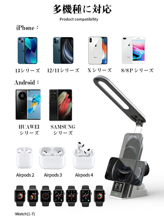 楽天市場】ワイヤレス充電器 6in1 15W 急速 4台同時充電 無線 シリーズ 