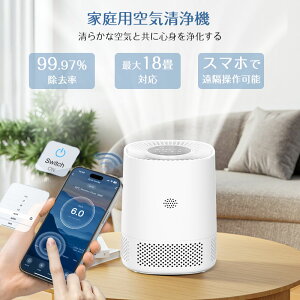 空気清浄機 小型 卓上 18畳 空気浄化器 3段階風量設定 空気 浄化 花粉対策 ウィルス 除去 タバコ 消臭 フィルター交換指示 静音設計 除菌 ホコリ PM2.5 遠隔操作 睡眠モード 省エネ 猫砂臭対策