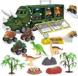 恐竜 おもちゃ 子供 恐竜おもちゃ 恐竜フィギュア 知育玩具 知育おもちゃ プルバックカー 収納ボックス ミニ車 ライト 音楽 樹木 男の子 女の子 おもちゃ 創造できる恐竜公園 誕生日 プレゼント 贈り物