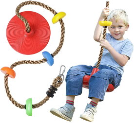 ブランコ 子供 おもちゃ クライミングロープ スイング リング付き ロックカラビナ ディスク 子供クライミング用 ロープ はしご 耐荷重120kg アウトドア 室内 遊び場 公園 キッズ