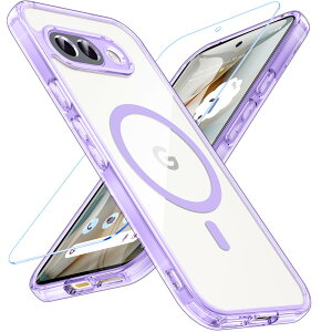 Google Pixel 9a ケース ガラスフィルム付き MagSafe対応 クリア Pixel 9a ケース 黄ばみなし ストラップホール付き グーグル ピクセル 9a ケース 米軍MIL規格 耐衝撃 耐久性 google pixel 9a カバー マグネ