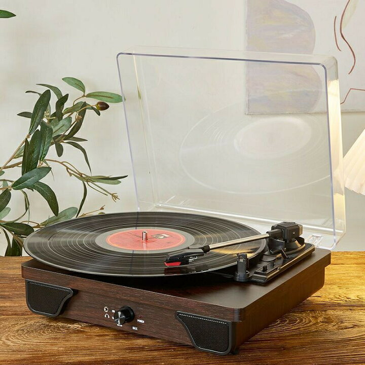 楽天市場】懐かしい アナログレコード プレーヤー 木目調 おしゃれ 
