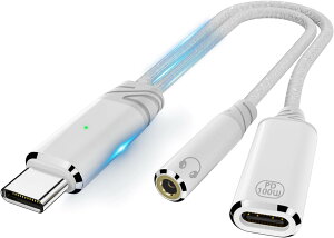 【2025年 新版】イヤホン変換アダプター 2in1 USB C to 3.5mm イヤホン変換 オーディオジャック変換ケーブル 音楽再生 急速充電(100W) 高耐久 編組ナイロンケーブル DAC搭載 iPhone 16 15 iPad Pro HUAWEな