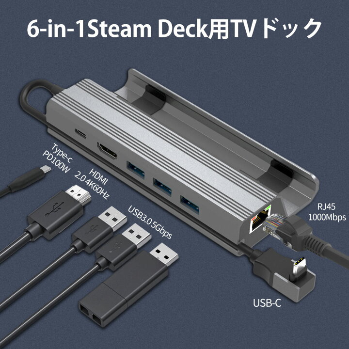 楽天市場】【SS期間限定50％OFF】Steam deck用TVドック 6-in-1多機能 