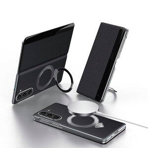 Galaxy Z Fold7 ケース Galaxy Z Fold6 本革ケース カバー スタンド機能 ワイヤレス対応 リングスタンド一体型 カード収納 耐衝撃 黄ばみなし ギャラクシー ケース カバー 薄型 軽量 折り畳み 滑り防