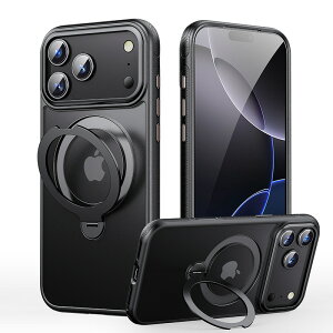 iPhone 17 �V���[�Y �P�[�X �N���A iPhone 17 pro max �P�[�X iPhone 17 Air �J�o�[ MagSafe�Ή� 360°��]�X�^���h Ai�J�����R���g���[���J�o�[���� ���C�����X�[�d�Ή� �����O�t�� �ČRMIL�K�i �ϏՌ� �A�C