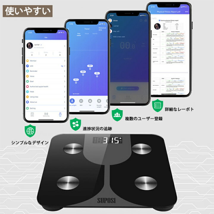 10618円 【新発売】 体重計 体重ボディ脂肪スケールスマートブルートゥーススケールのスケール BMI.体重合いES LED電子スケールバスルームの体重スケールバランスボディ組成アナライザー 体脂肪計 Color : Black 10618円 【新発売】 体重計 体重ボディ脂肪スケールスマートブルートゥーススケールのスケール BMI.体重合いES LED電子スケールバスルームの体重スケールバランスボディ組成アナライザー 体脂肪計 Color : Black